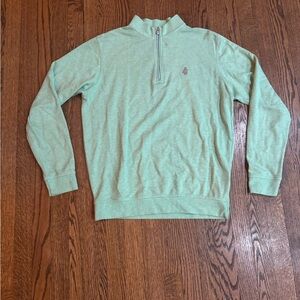 Peter Millar Men's Green Half-Zip Sweater